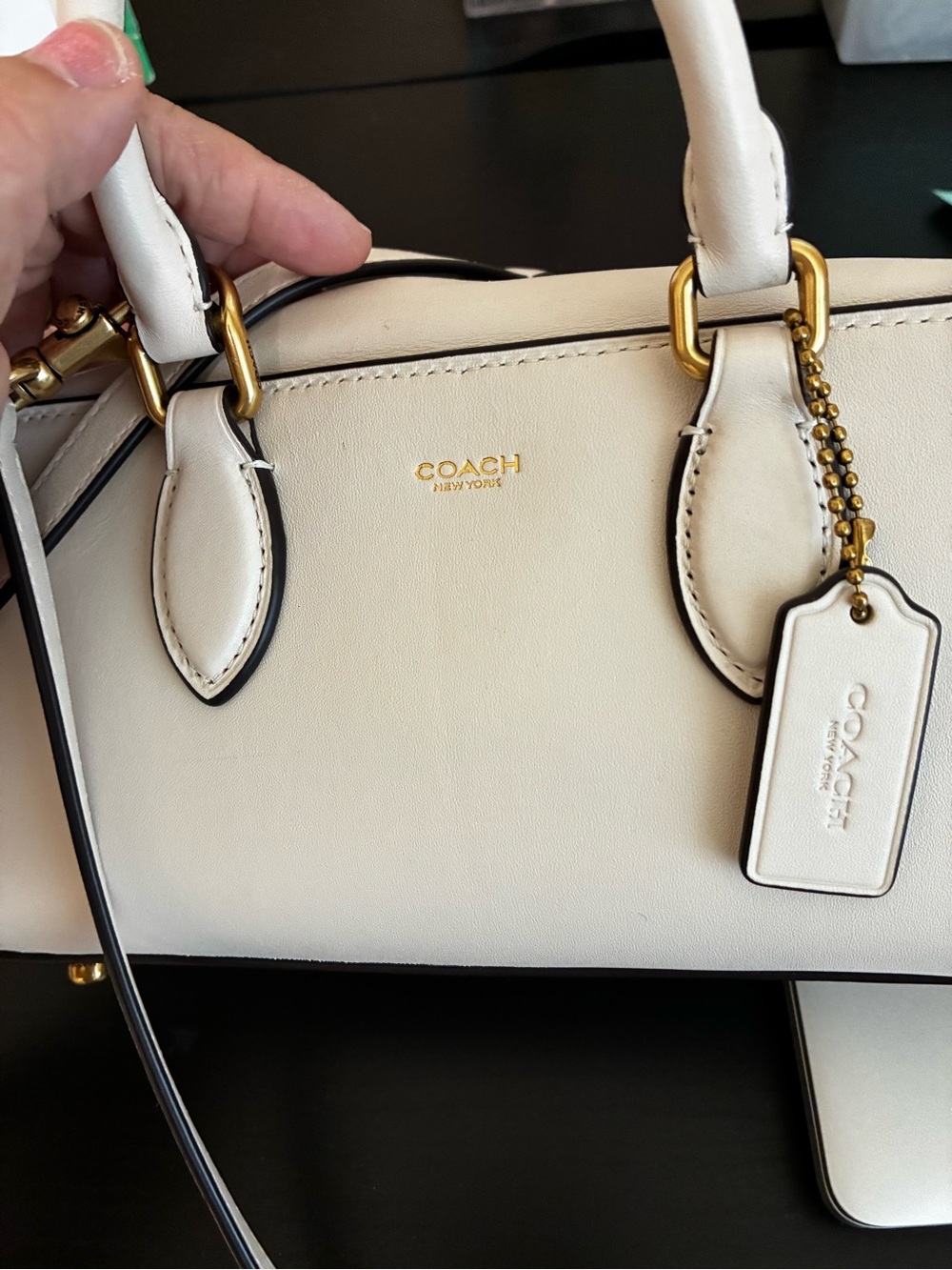 Coach Cream Leather Mini Satchel with Gold Hardware - Picture 4 of 7